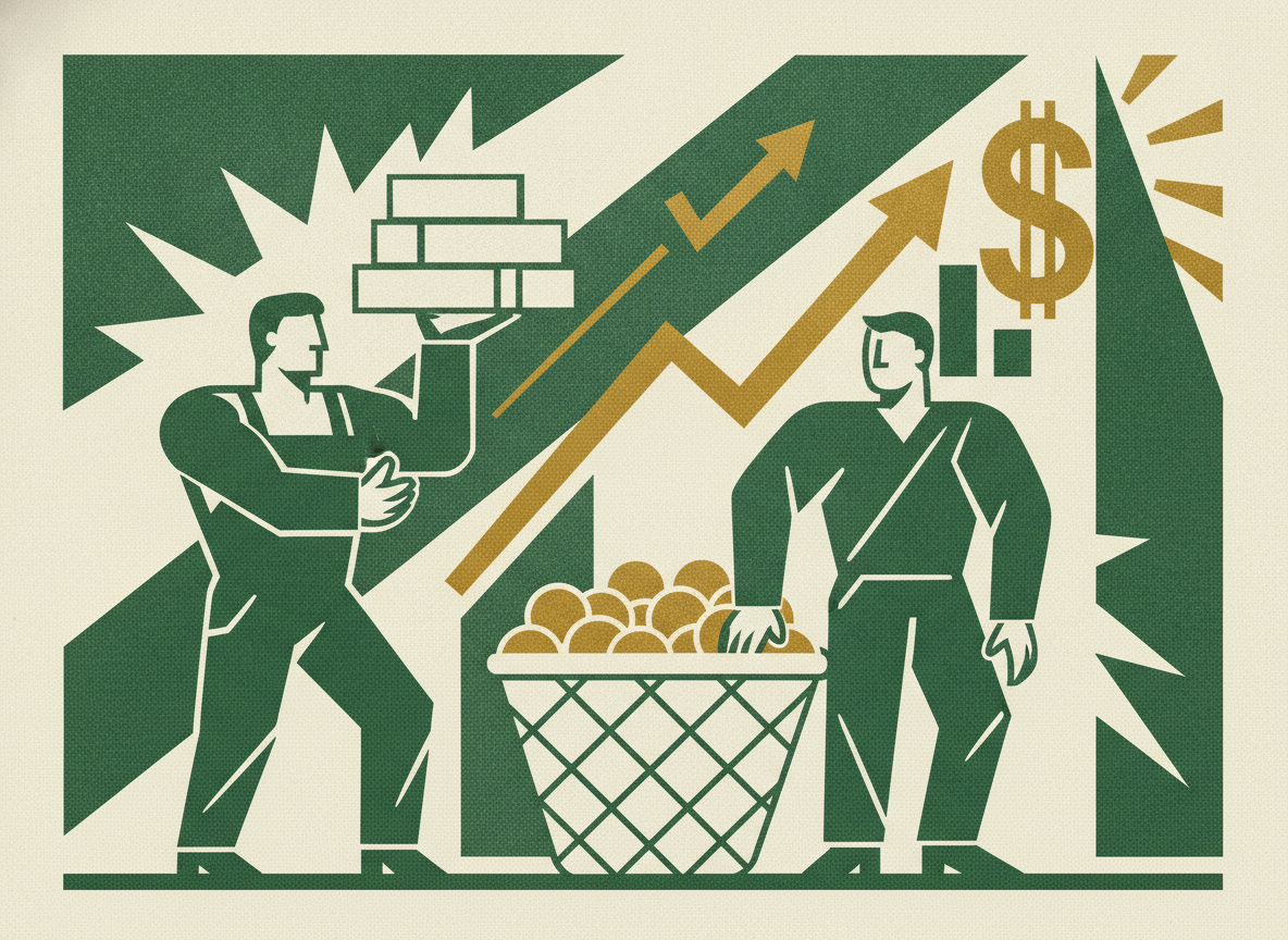 Woodcut illustration representing clean claims and net collection rate.