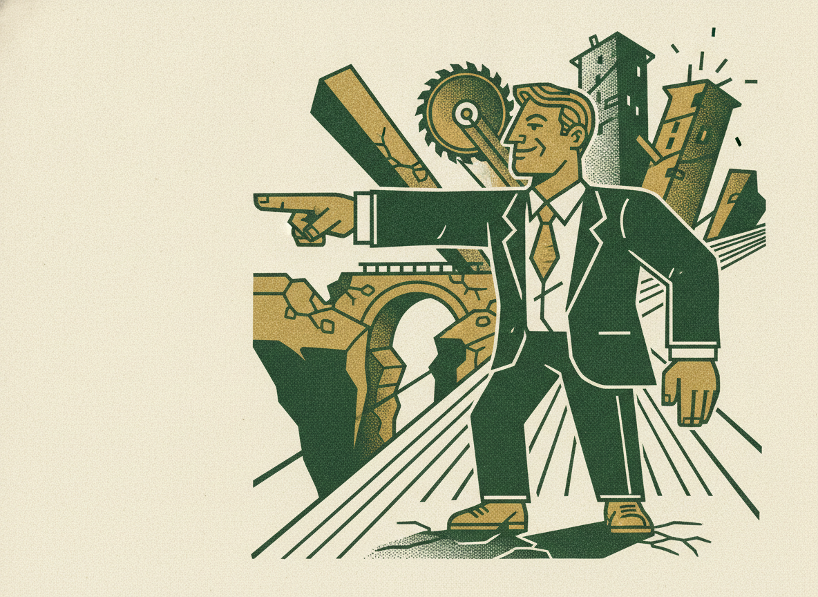 Woodcut illustration representing the confident-but-wrong danger.