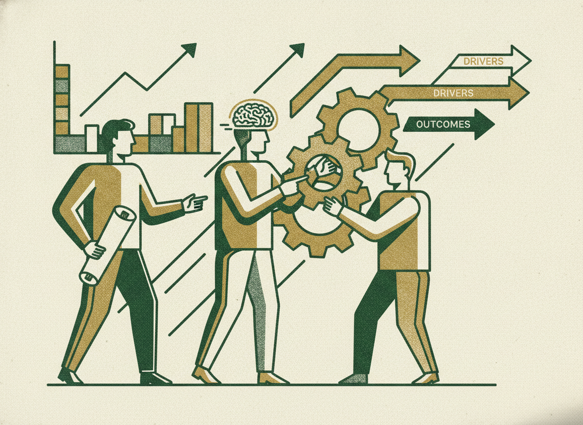 Woodcut illustration representing building a driver-based forecast without a finance degree.
