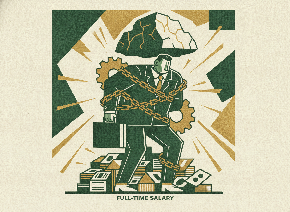 Woodcut illustration representing the real fully-loaded cost of a full-time cfo.