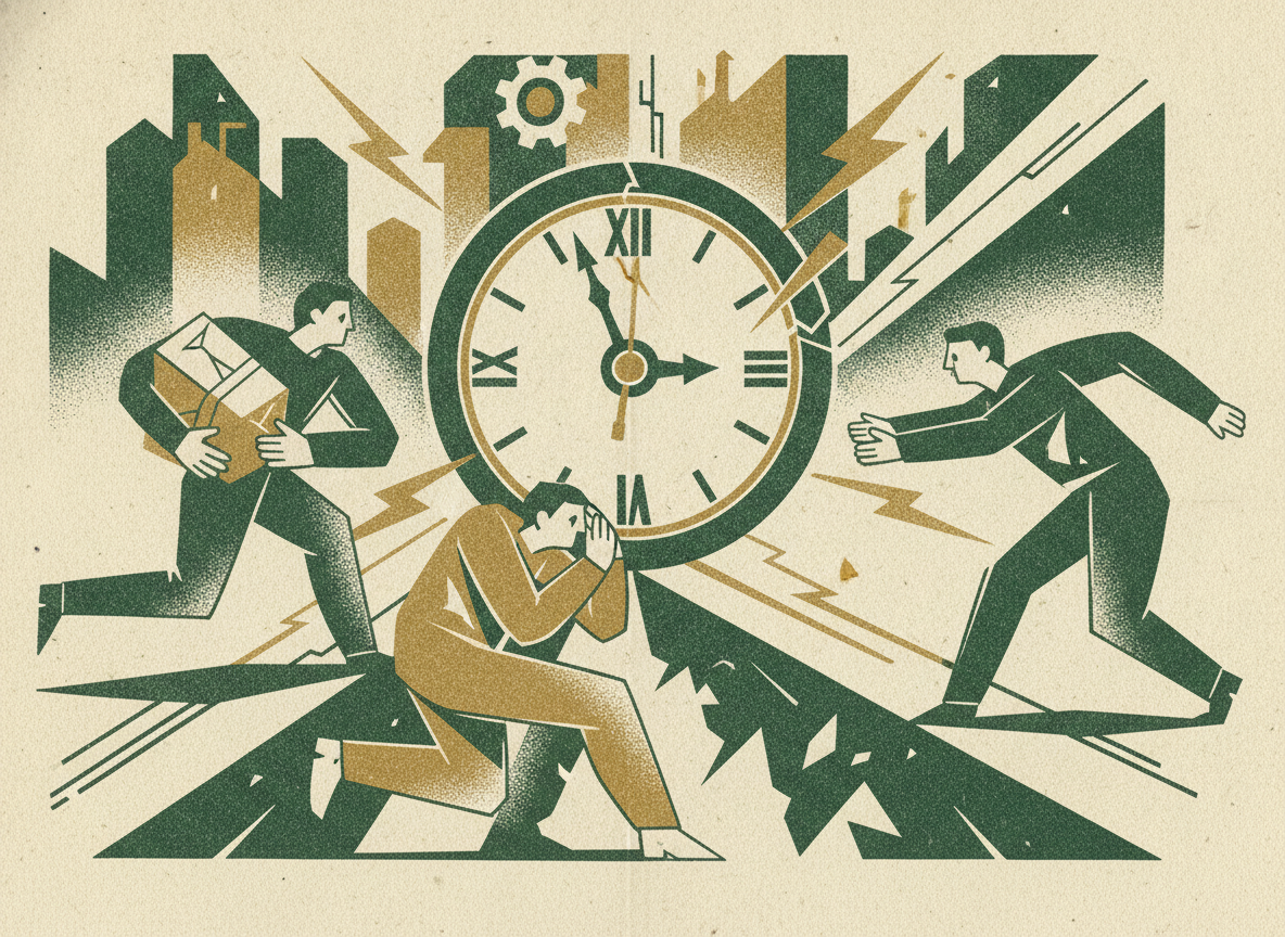 Woodcut illustration representing the first 48 hours: the highest-risk window.