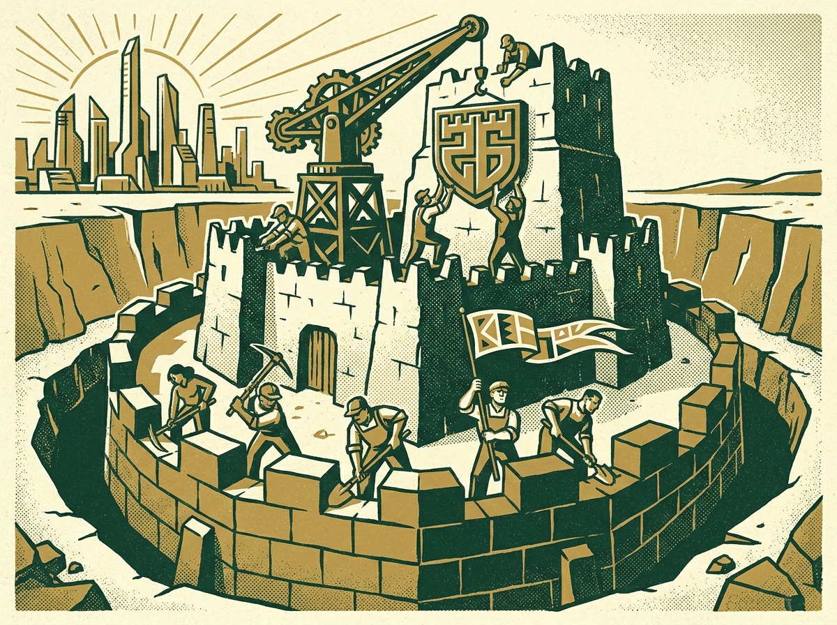 Castle representing the concept of a strong, bulletproof financial moat Castle representing the concept of a strong, bulletproof financial moat