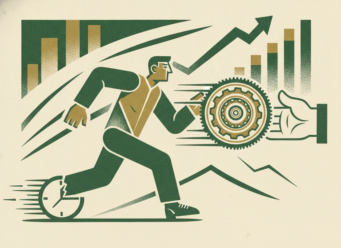 Woodcut illustration representing days in a/r: how fast you get paid.