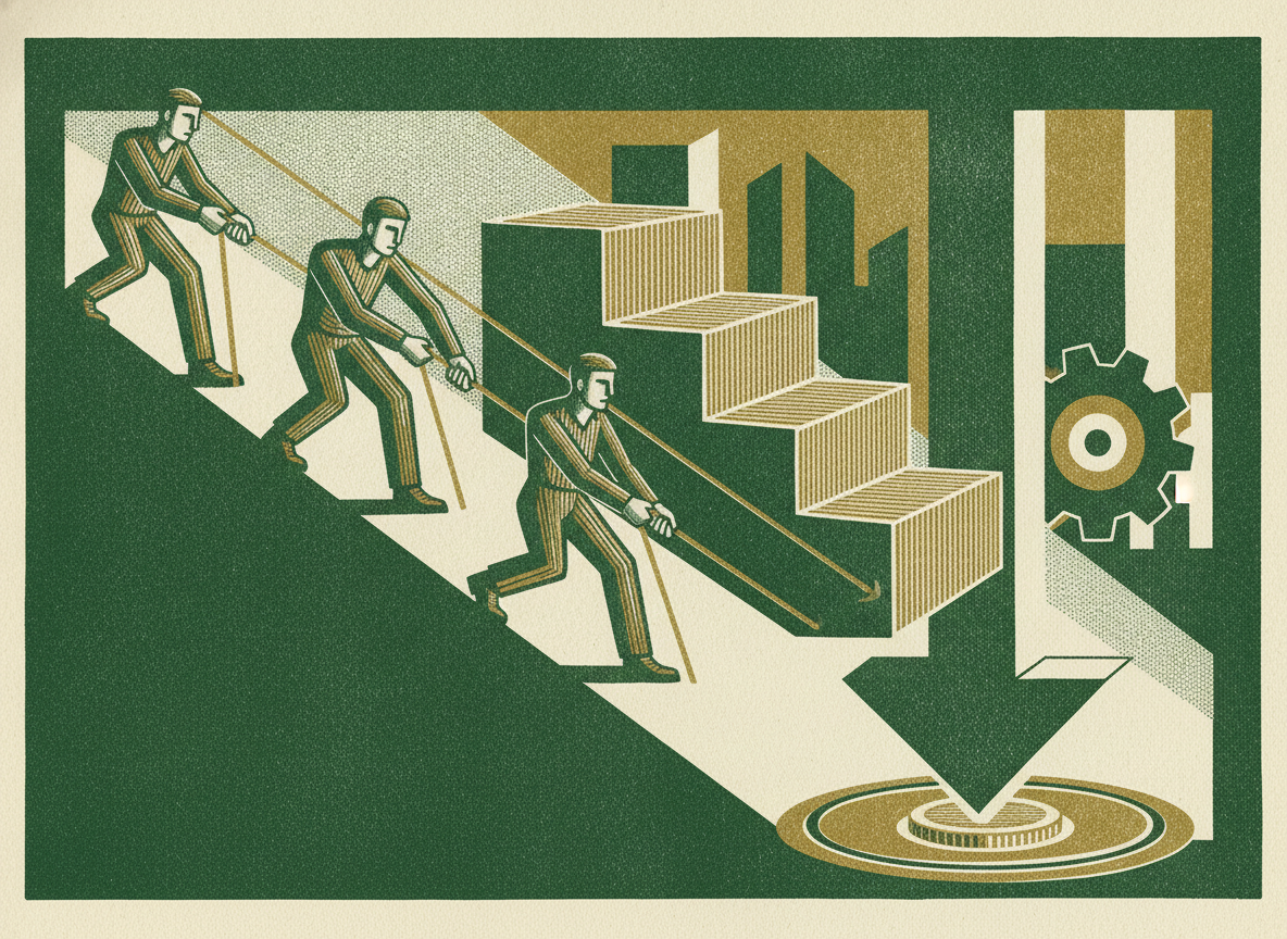 Woodcut illustration representing lowering your cost of capital.