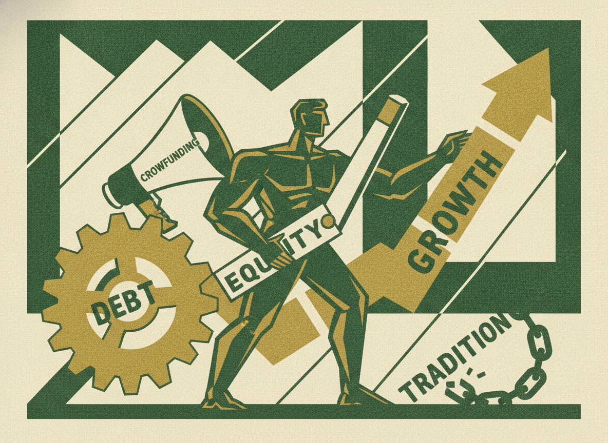 Woodcut illustration representing choosing the right instrument for your raise.
