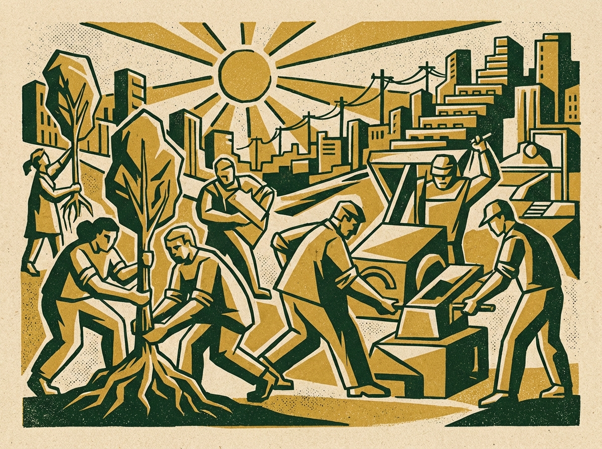 Futuristic cityscape representing long-term corporate vision