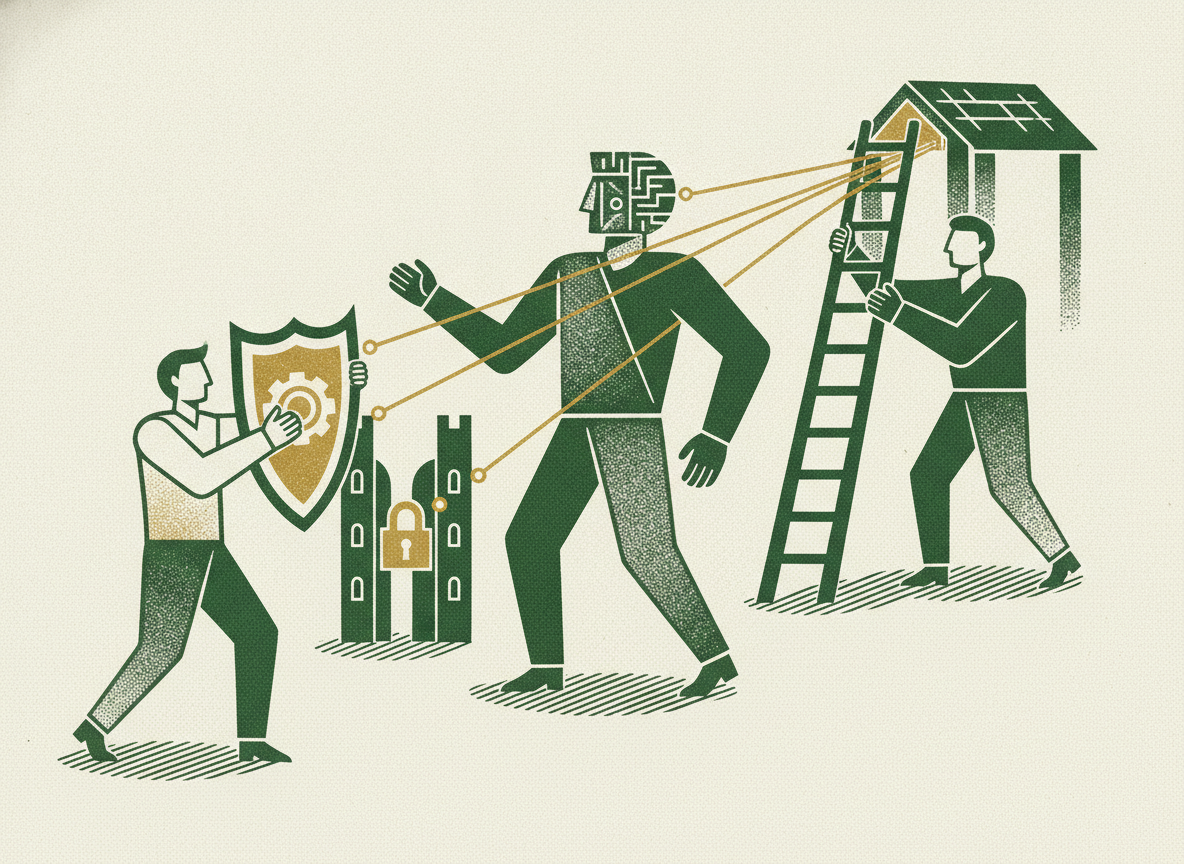 Woodcut illustration representing how to adopt ai forecasting safely.