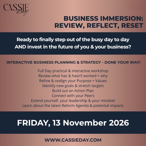 BUSINESS IMMERSION Review, Reflect, Reset - 13th November 2026
