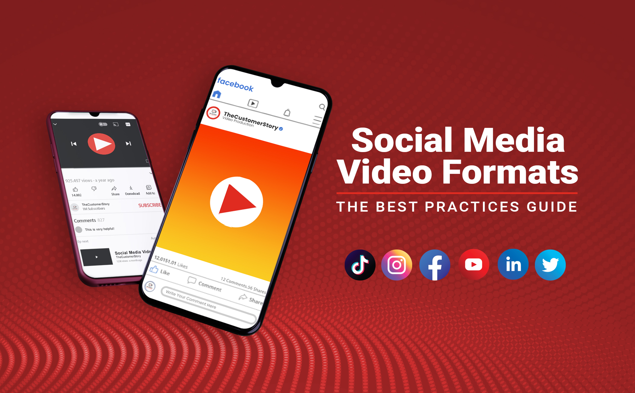 Image with text saying social media video formats best practices guide