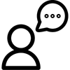Illustration of person talking in testimonial interview