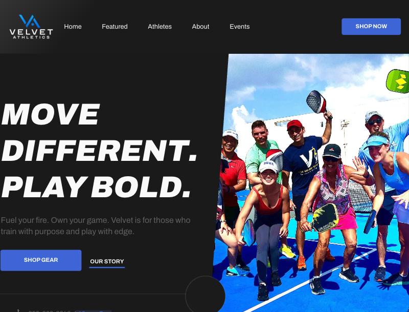 Velvet Athletics website preview
