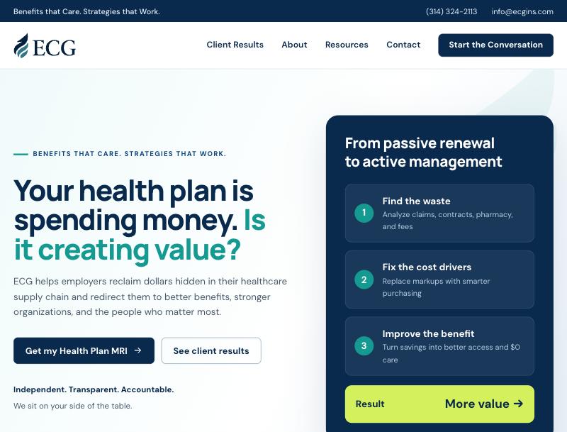 ECG — Employers Consulting Group website preview