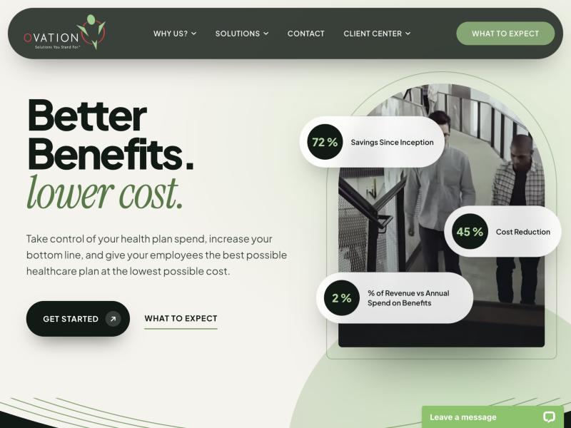 Ovation Life website preview