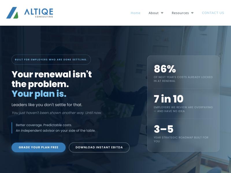Altiqe Consulting website preview