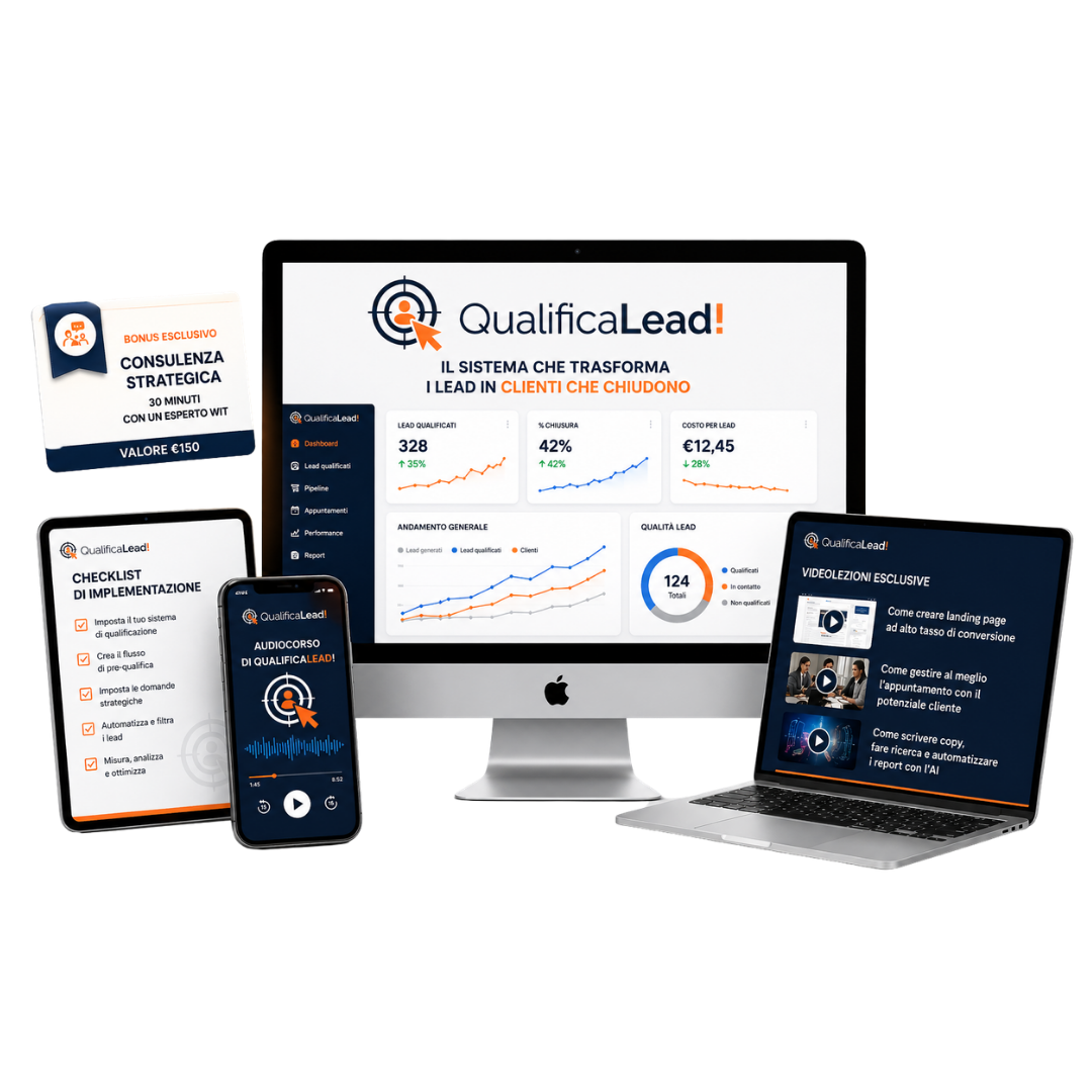 QualificaLead videocorso su laptop e smartphone
