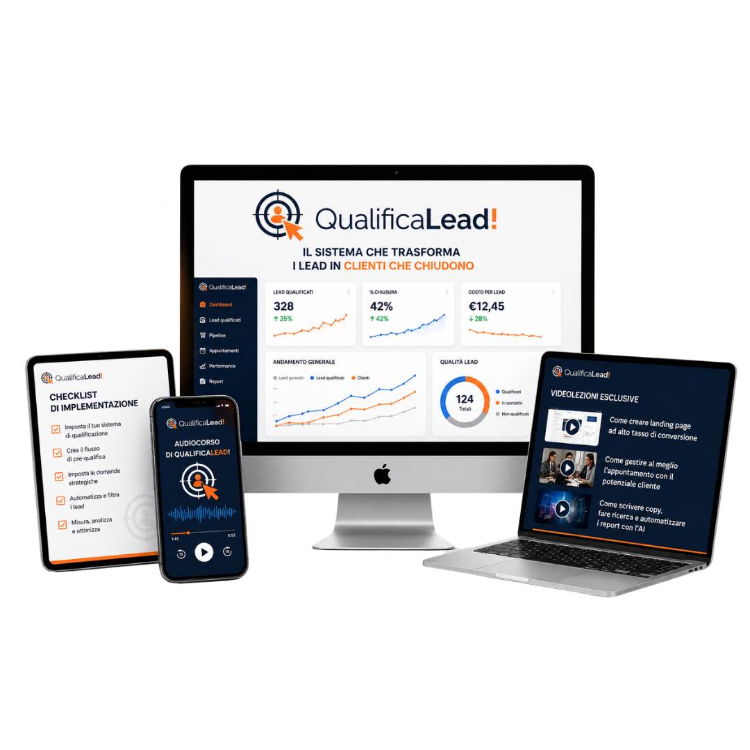 QualificaLead videocorso su laptop e smartphone