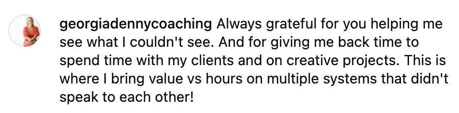 Instagram comment from Georgia