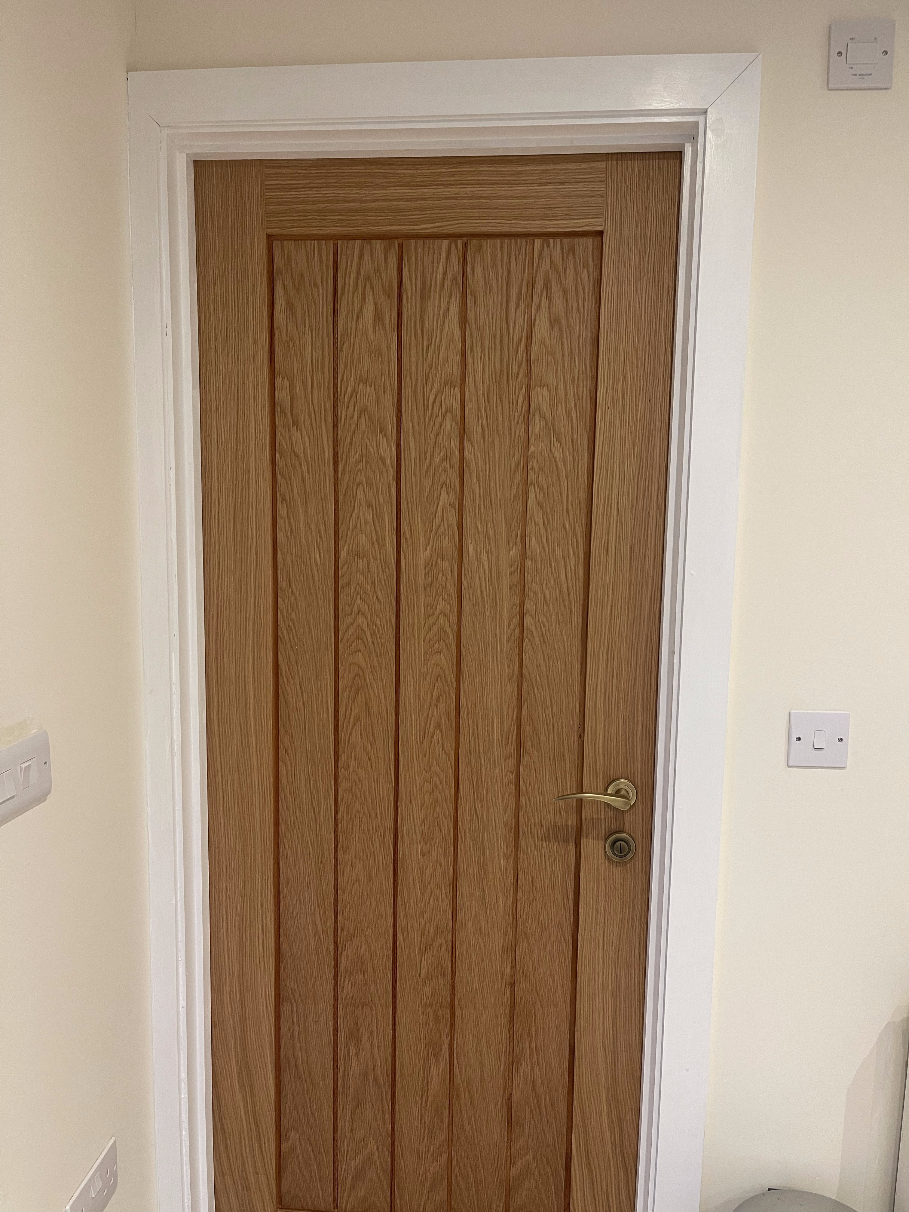 Oak door close up