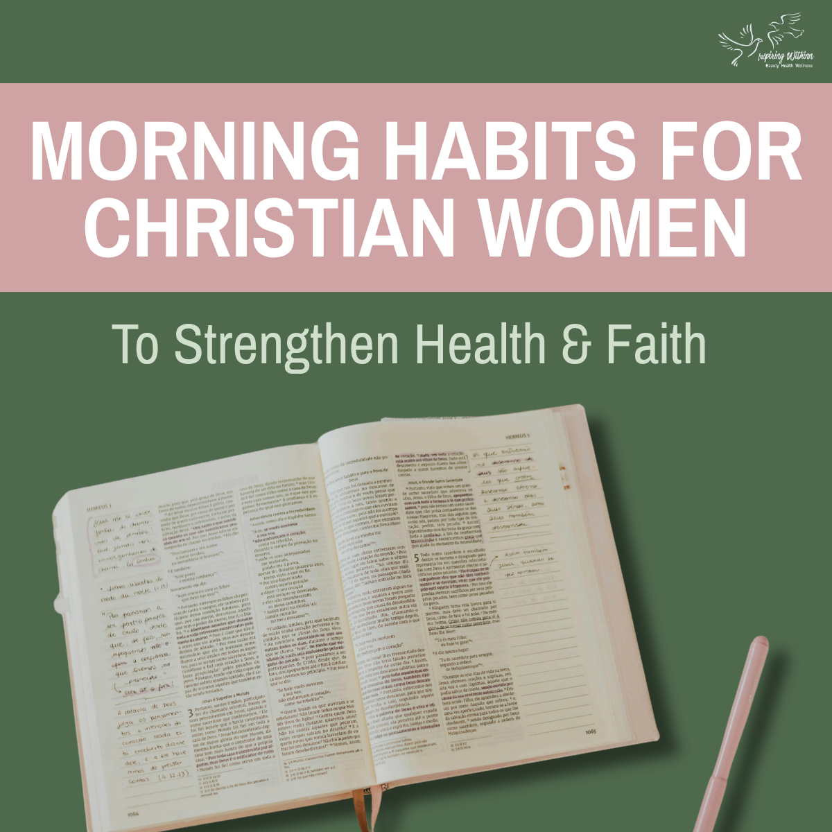 Open Bible with journal writing in the margins