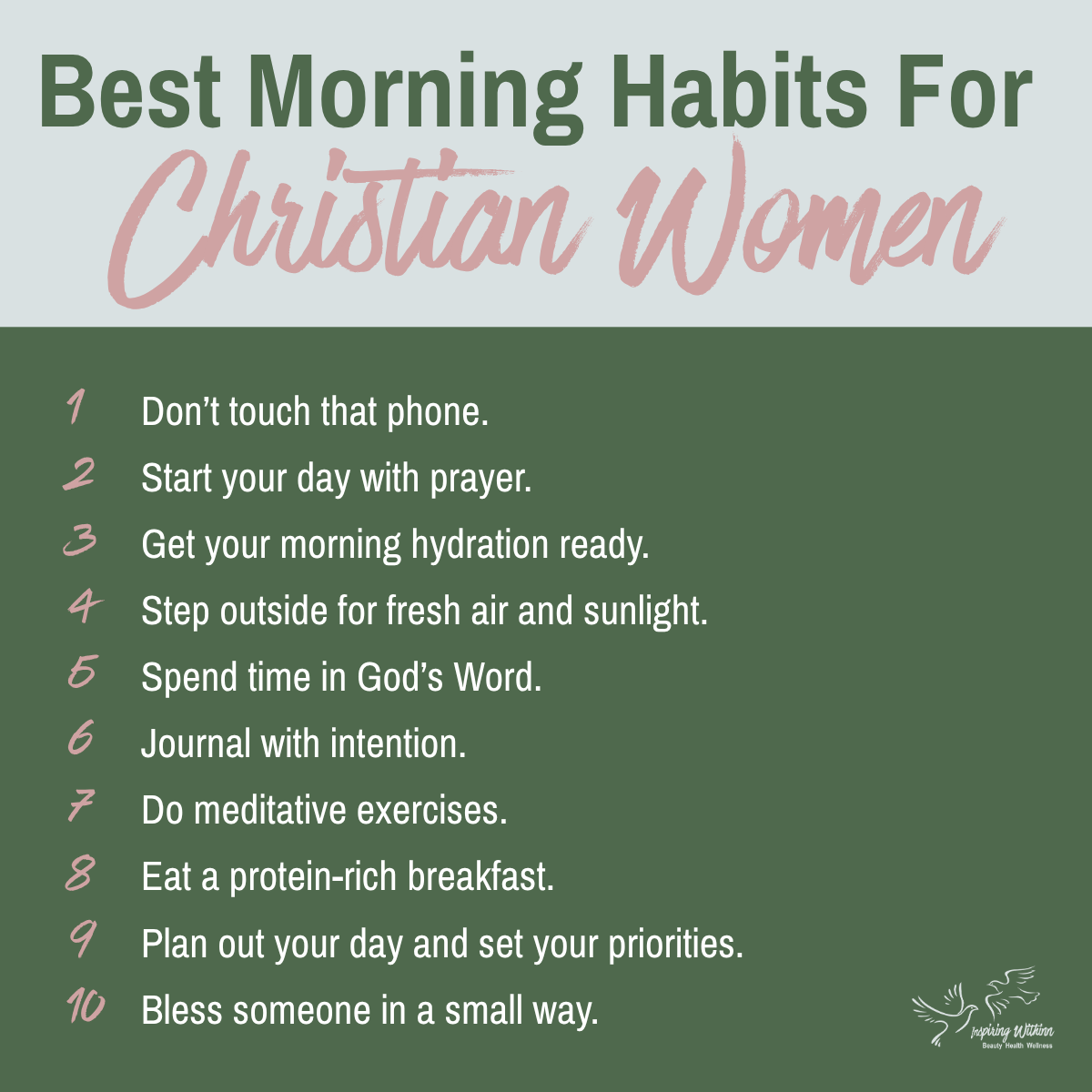 List of morning habits for Christian women