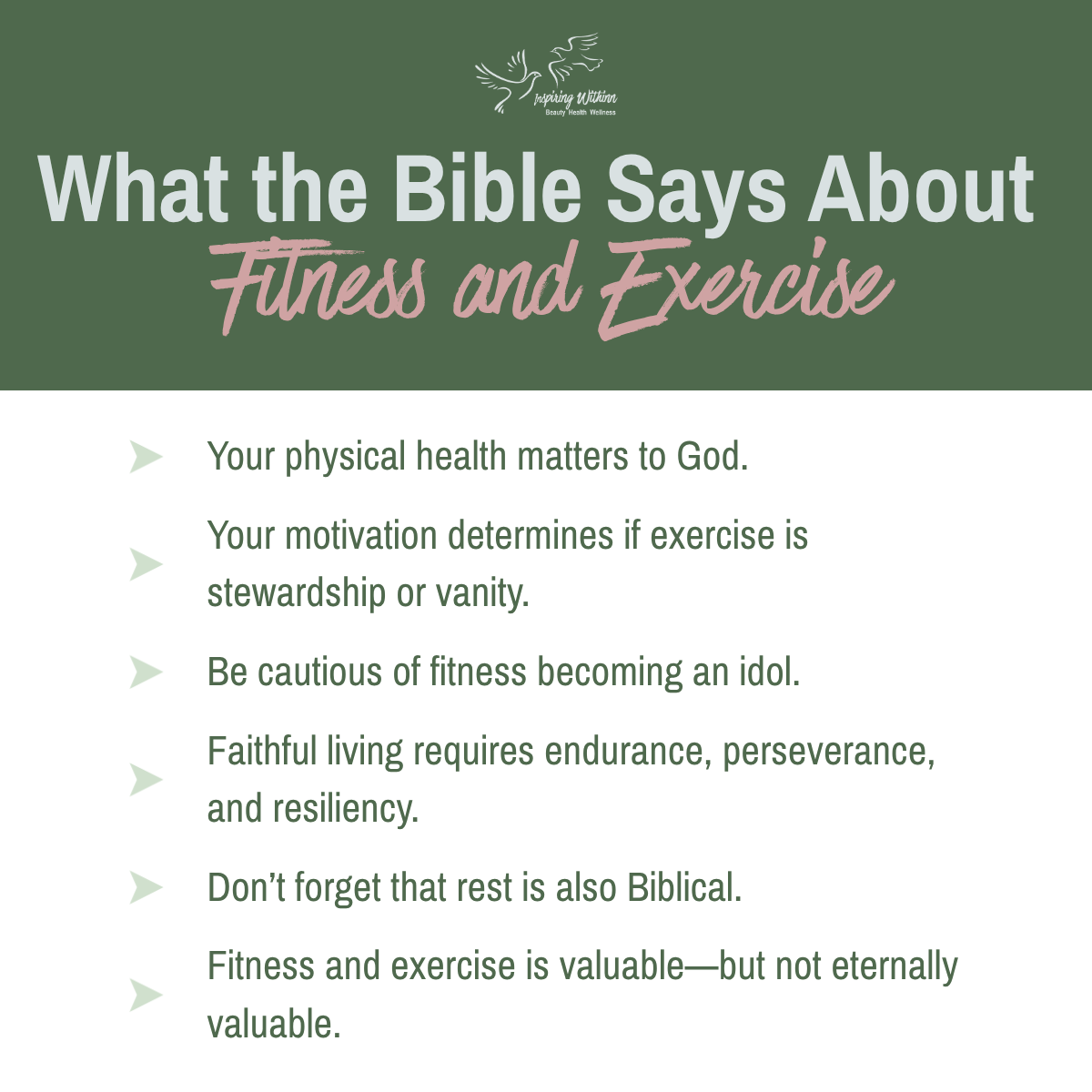 List of what the Bible says about exercise and fitness