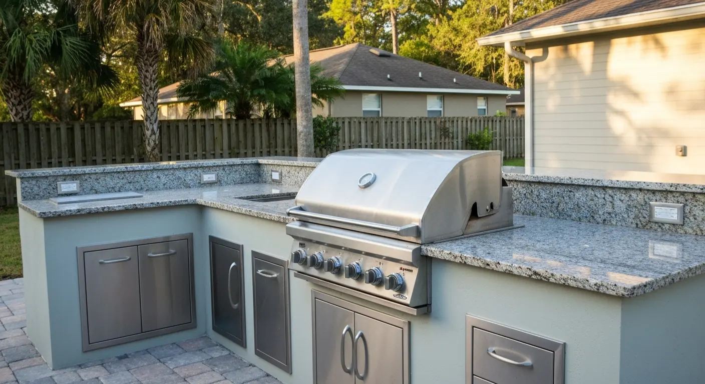 Custom outdoor kitchen installation