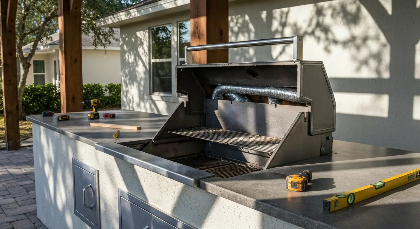 Built-in grill installation
