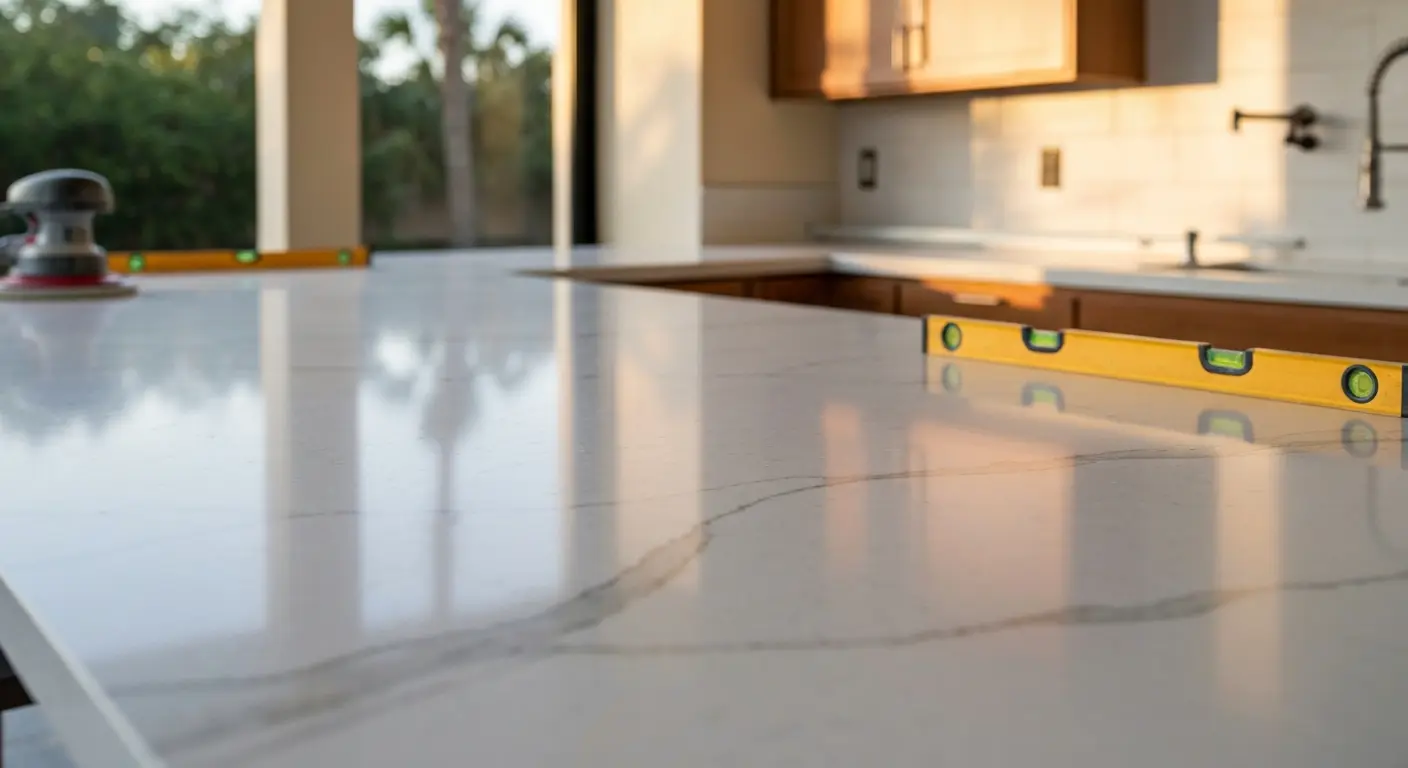 Quartz countertop outdoor kitchen
