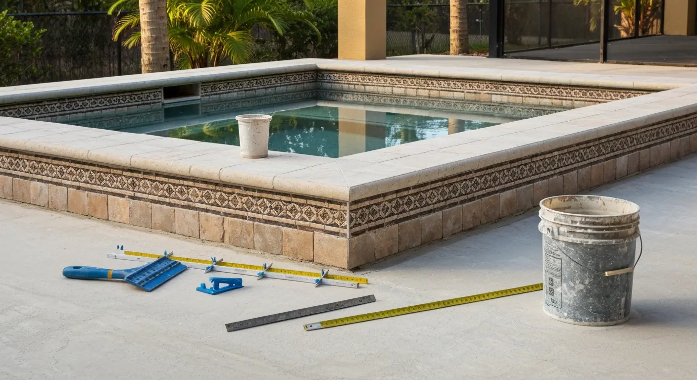 Spa decking and tile installation