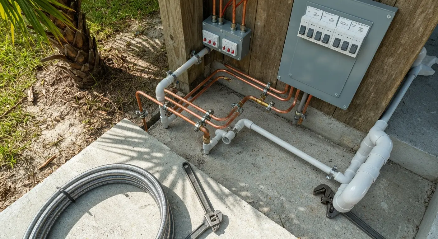Spa plumbing and electrical work