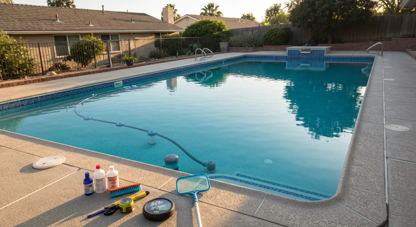 Pool renovation before and after