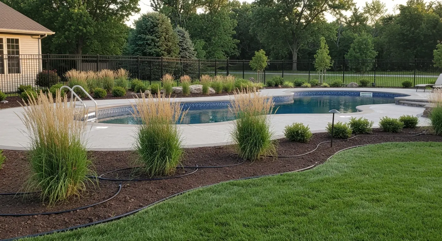 Landscape integration around pool