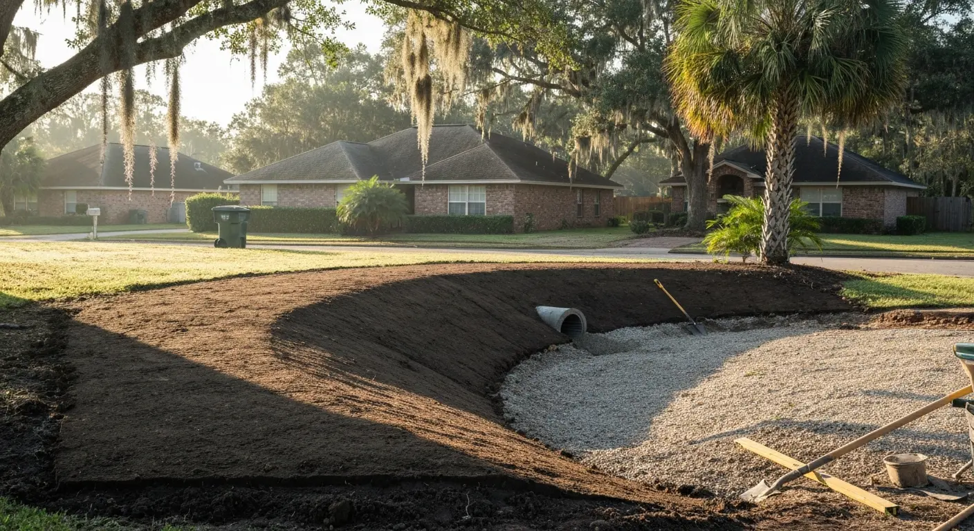 Landscape grading and drainage solution