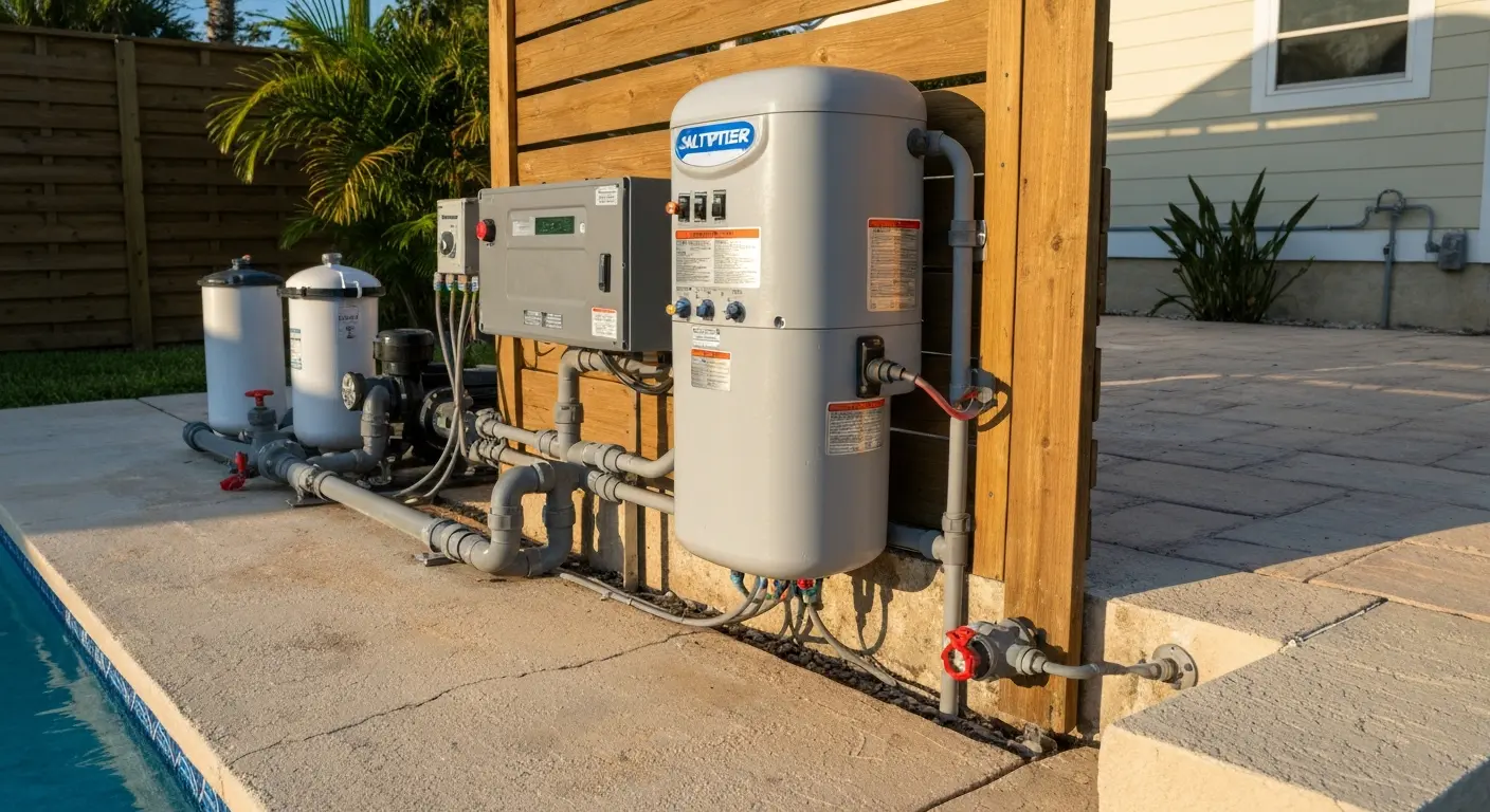 Saltwater pool conversion equipment