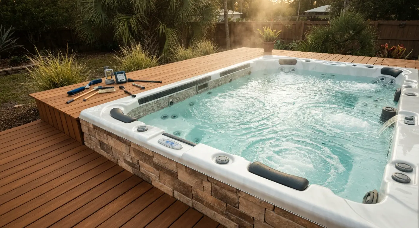Custom spa with jets