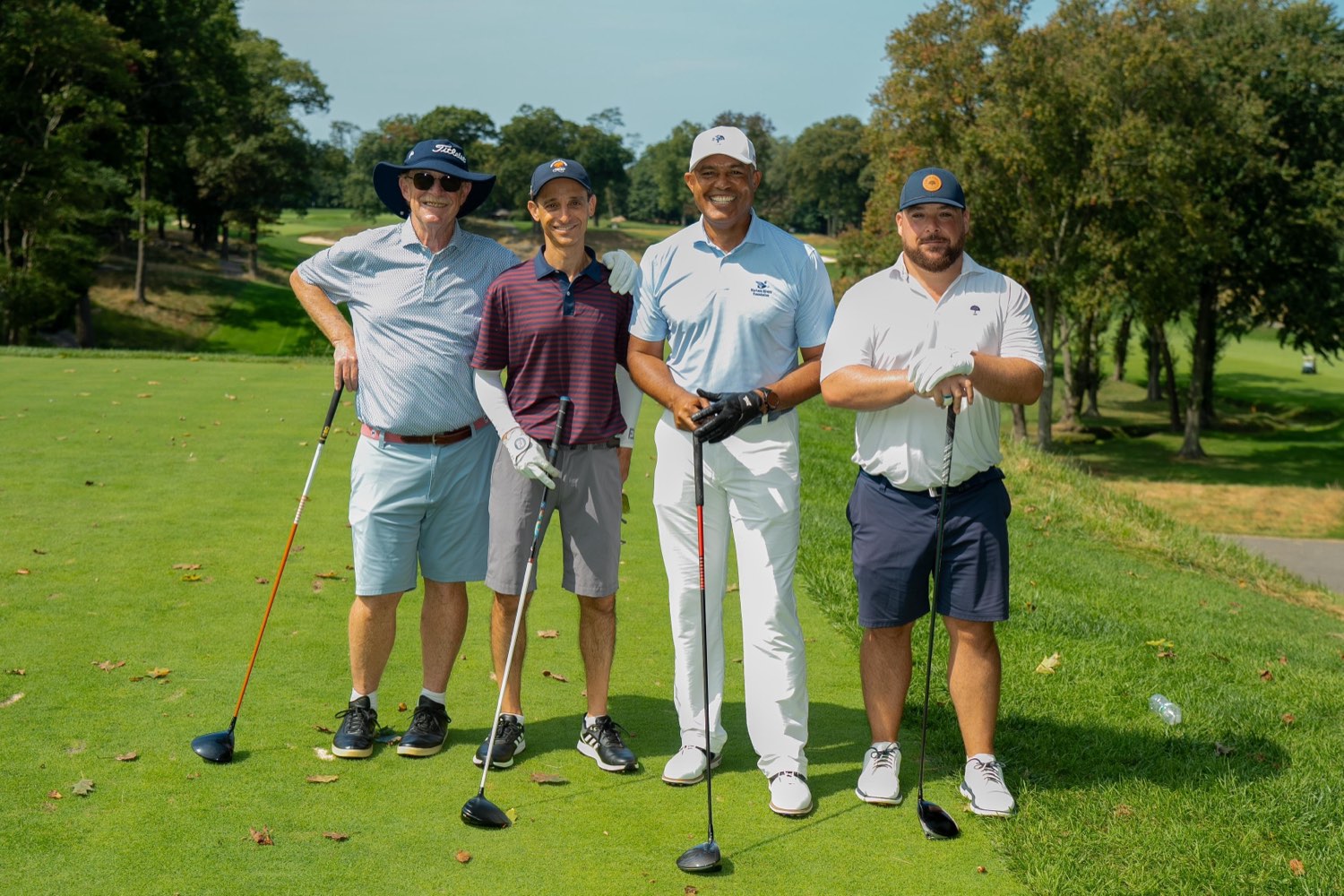 A foursome with Mariano Rivera on the tee