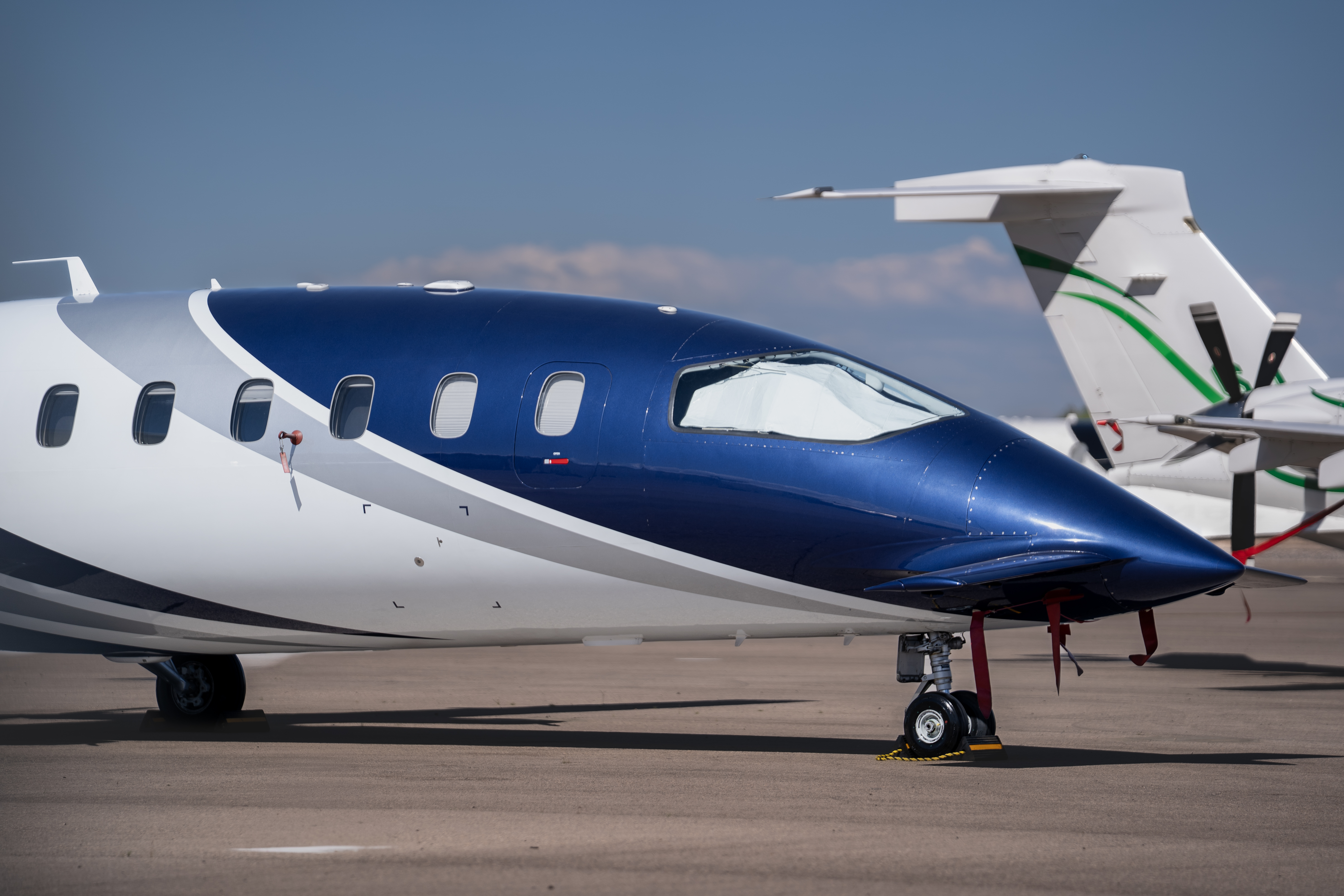 Front view of Piaggio Avanti aircraft
