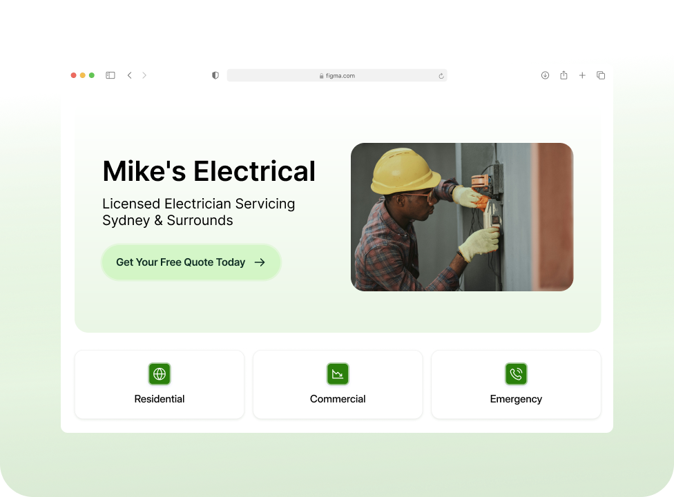 Professional tradie website