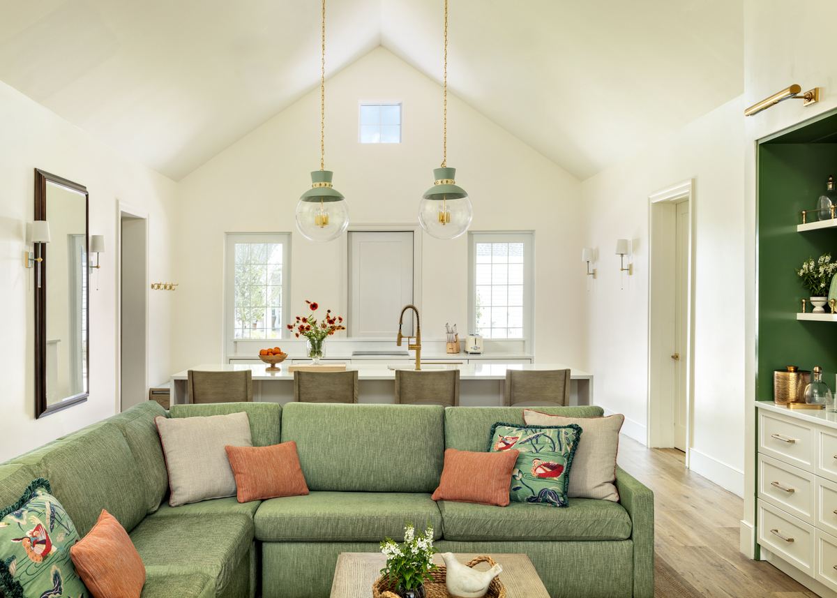Cottage living room and kitchen
