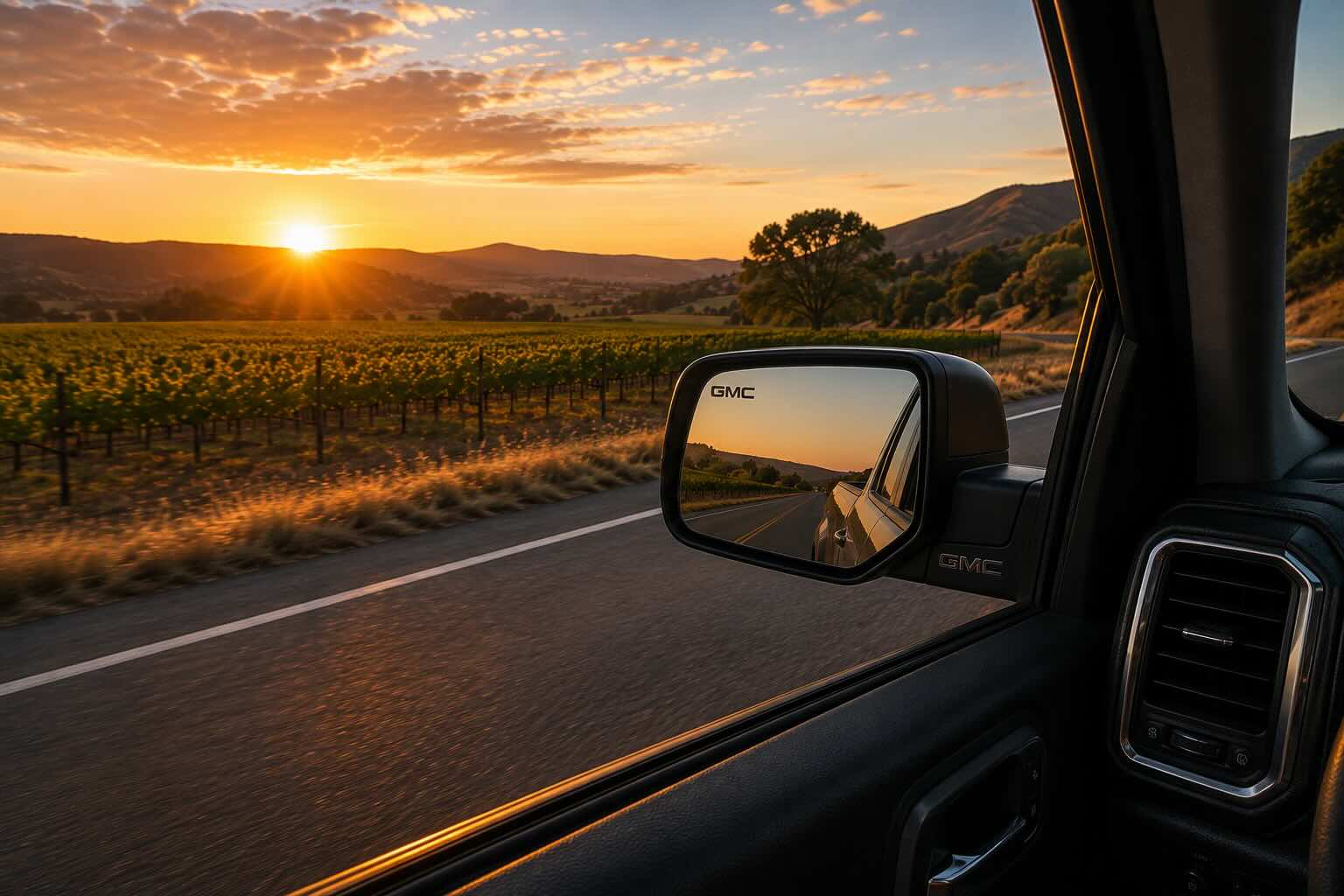 Side mirror view, used to preview tint darkness