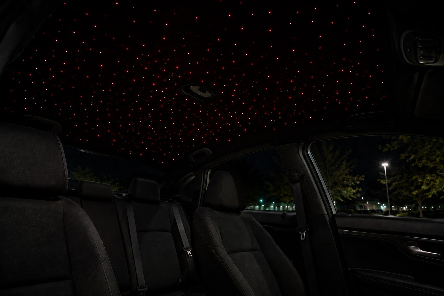Starlight headliner, 900 stars, red light