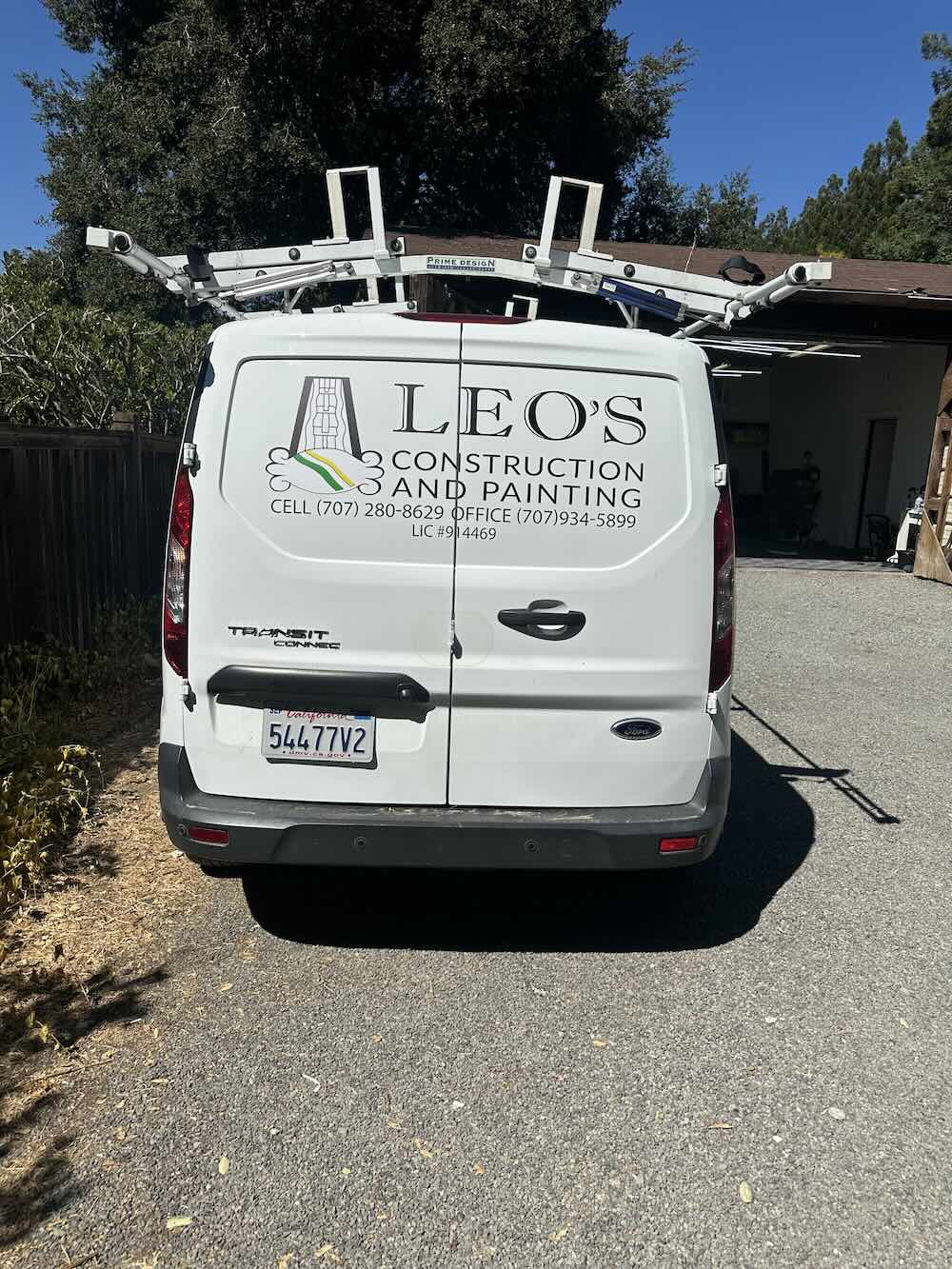 Completed van branding, Leo's Construction & Painting