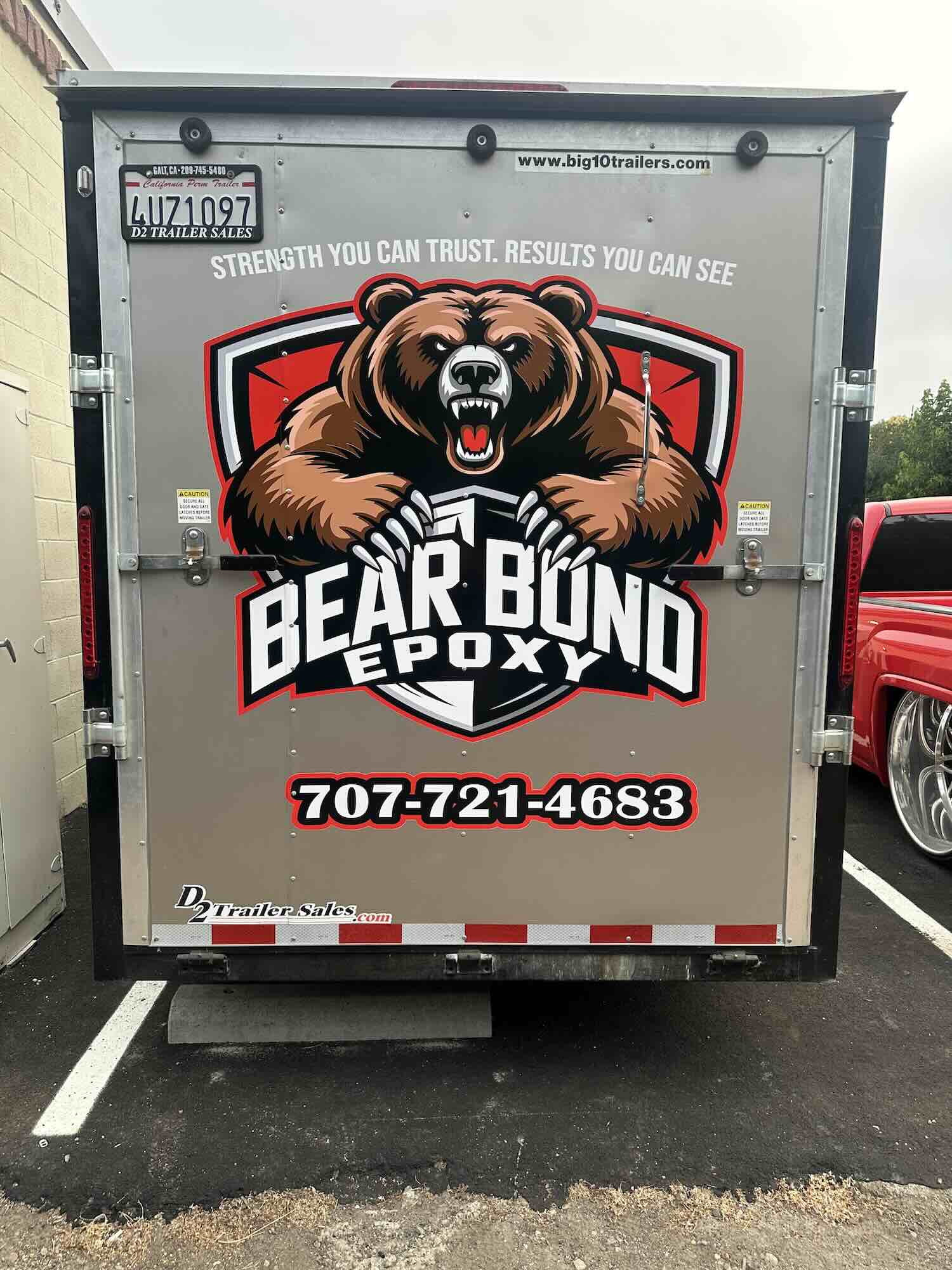 Completed commercial trailer wrap, Bear Bond Epoxy