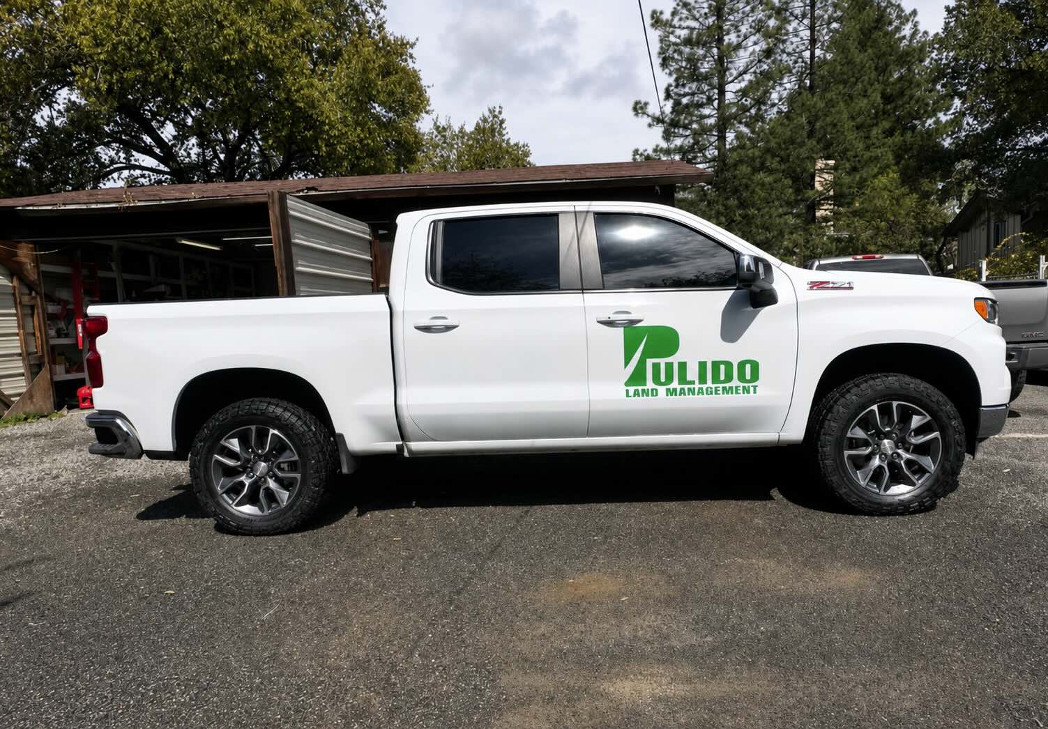 Completed landscaping truck decal, Pulido Land Management