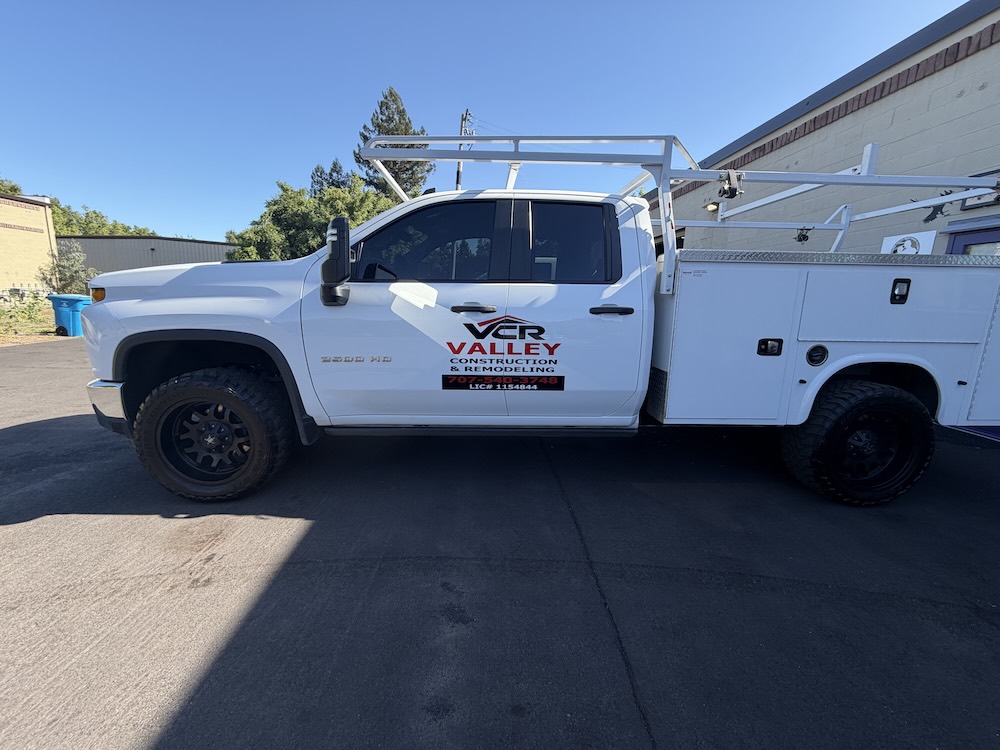Commercial truck wrap and decal, VCR Valley Construction & Painting