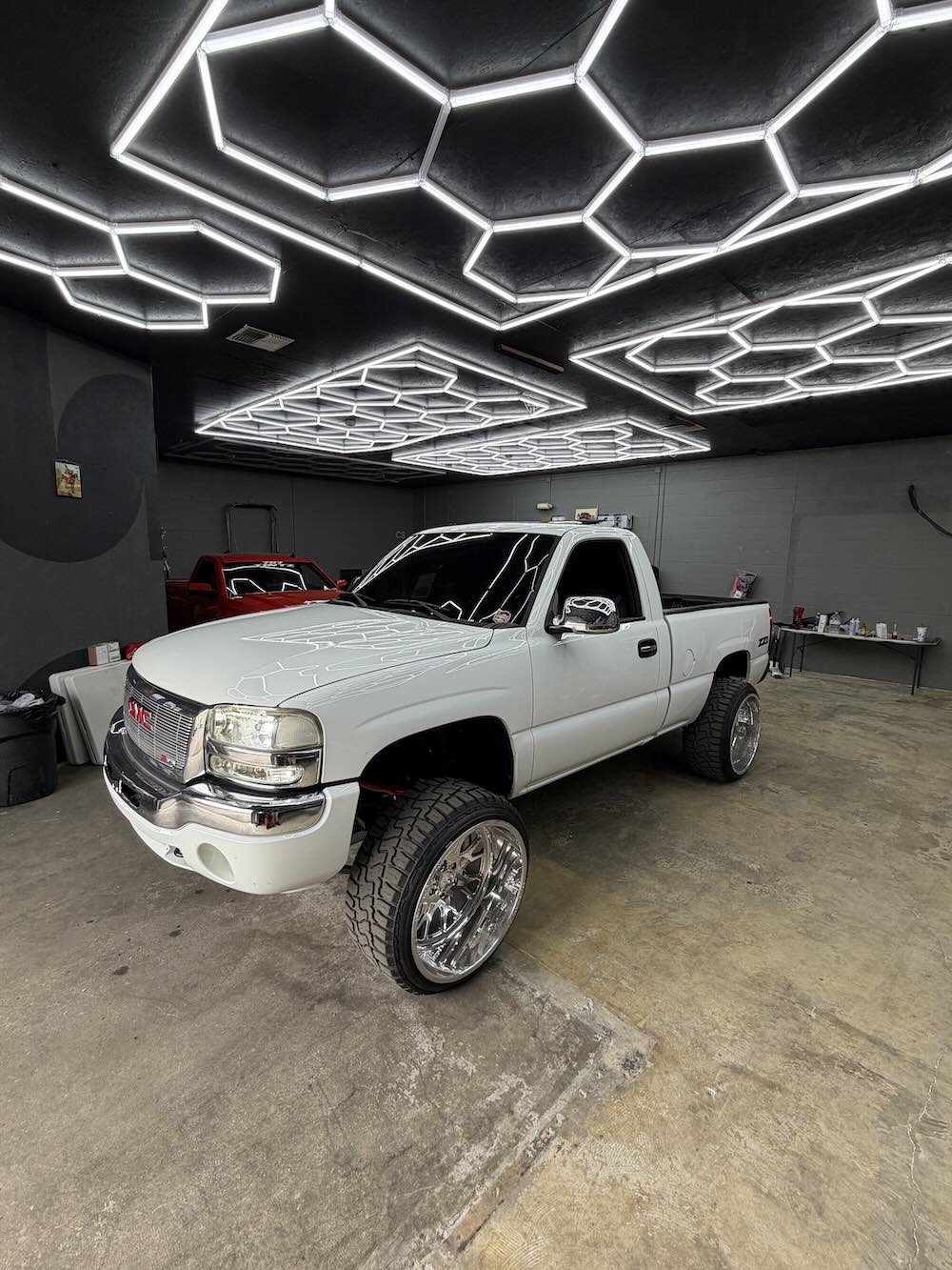 Classic pickup truck with window tint