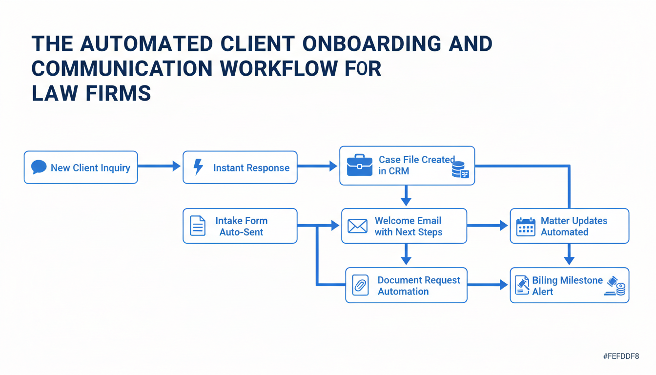 Automated client onboarding and communication workflow for law firms