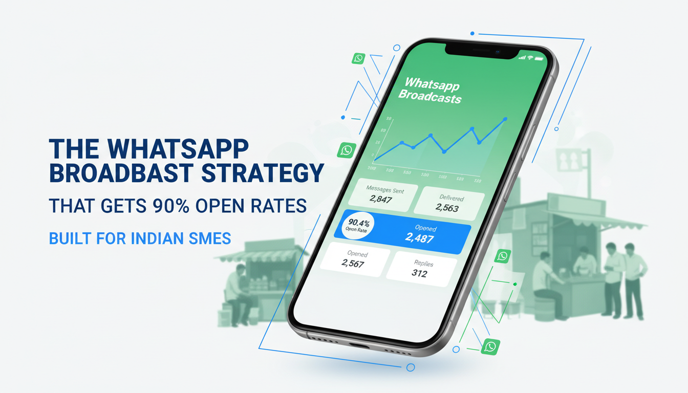 WhatsApp broadcast strategy 90 percent open rates for Indian SMEs