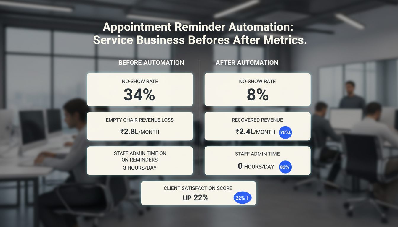 Appointment reminder automation results dashboard show-up rate revenue recovery metrics