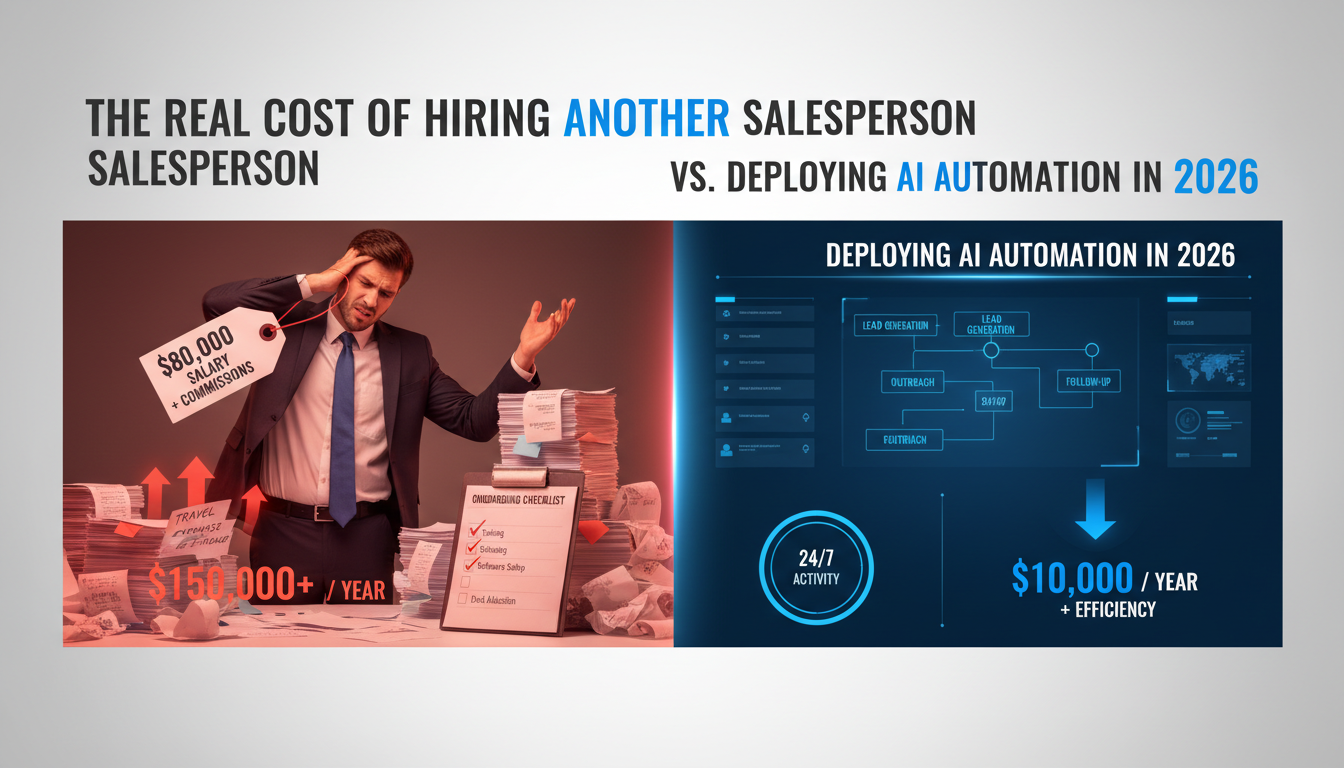 Real cost of hiring salesperson vs deploying AI automation for SMEs in 2026